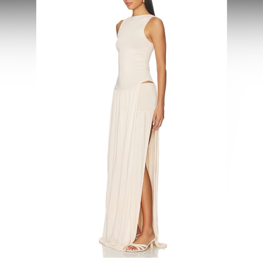 New | Aya Muse Echo Dress in Peach Cream XS